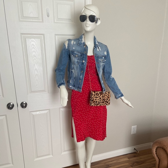 Princess Polly Red Floral Slip Dress Size 4 - Picture 4 of 10